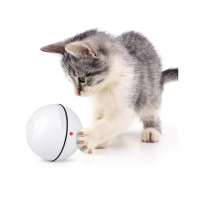 Smart Interactive Self Rotation Rolling Ball USB Rechargeable Built-in LED Light Pet Cat Toy Ball